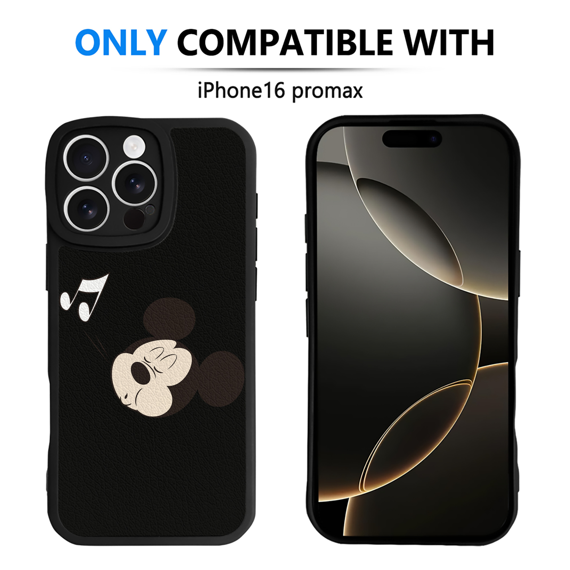 （画像用） ミッキーマウス Mickey Mouse 【iPhone 16シリーズ対応】シリコンスマホケース（レザー調） 材質：シリコン